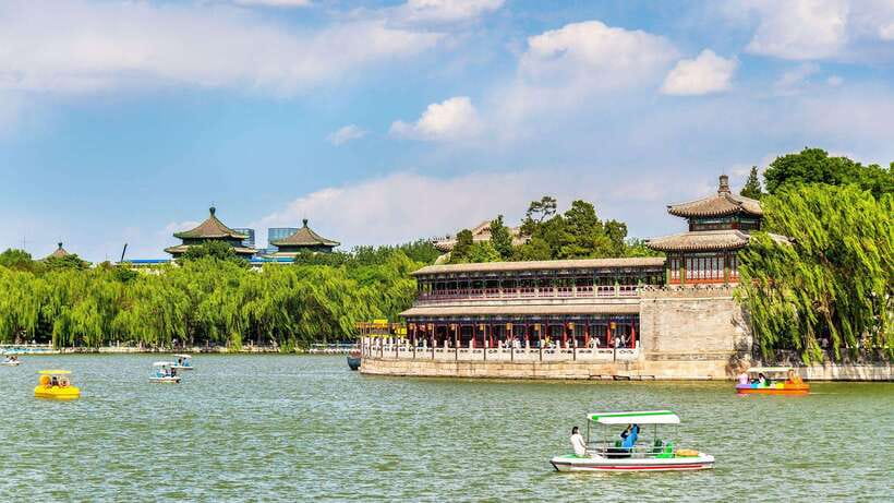 Beijing: Beihai Park Entry Ticket & English PDF Guidebook - Taking a Traditional Boat on the Lake