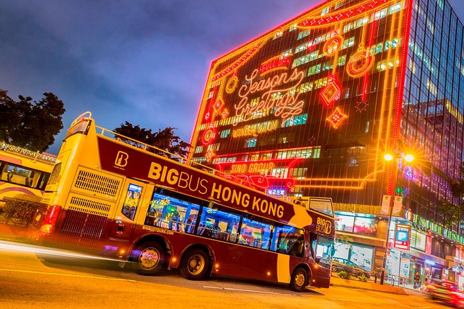 Big Bus Hong Kong Panoramic Night Tour by Open-Top Bus - Yau Ma Tei fruit market and Temple Street at night