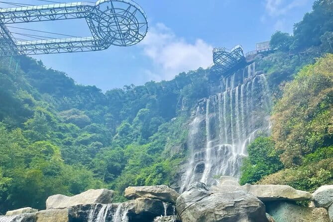 Gulong Gorge Glass Skywalk Bridge and waterfall View Private Tour - Canton Tower gives the day a city finish