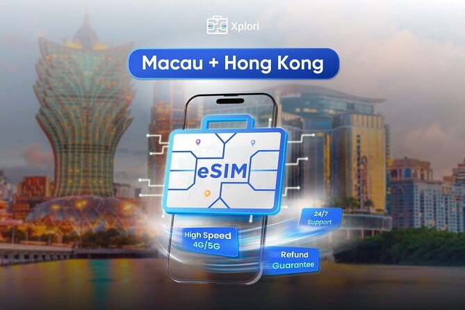 Macau and HongKong eSIM (3 to 30 Days. Up To 60GB of data) - Key points at a glance