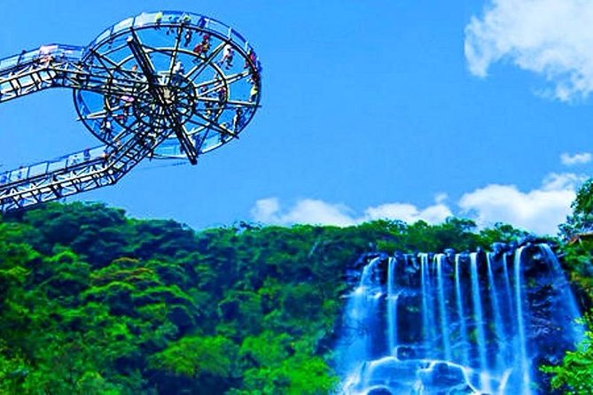 Private Tour to Gulong Canyon with Glass Bridge and Water Falls from Guangzhou - The UFO glass platform over the waterfall