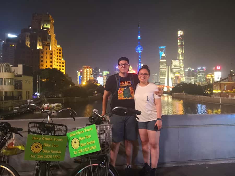 Shanghai: 4-Hour Nightlife Adventure & Tasting Bike Tour - The Bund and the two faces of the Huangpu River