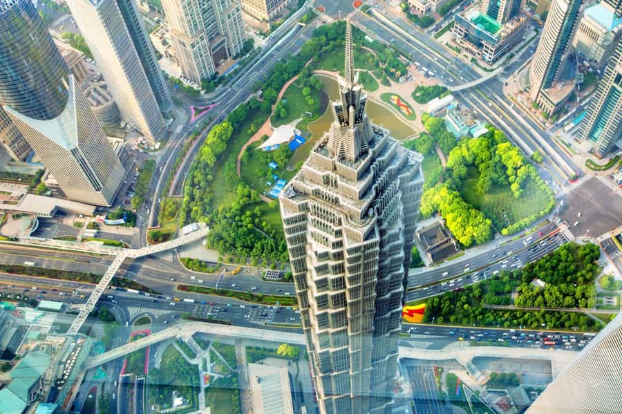 Shanghai Jinmao Tower 88th floor sightseeing hall - Reaching the 88th floor in 45 seconds