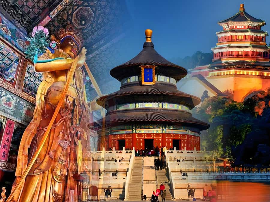 Temple Heaven, Summer Palace, Lama Temple, Hutong Bus Tour - The Lama Temple and its towering sandalwood Buddha