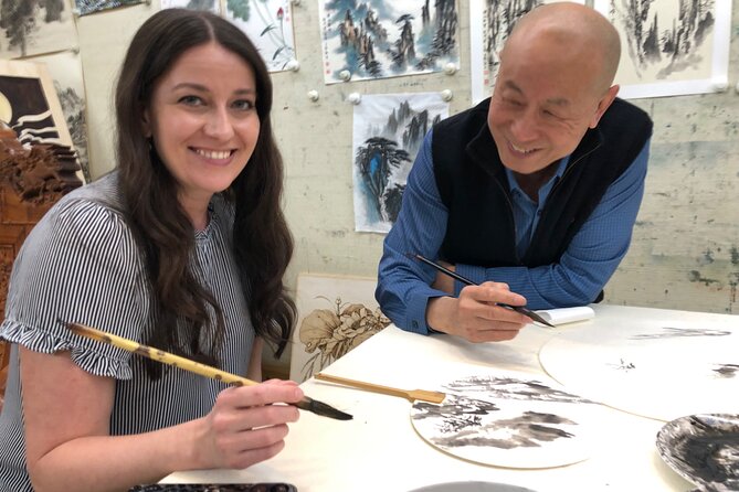 Water Color Class in Beijing - Creating your own painted fan