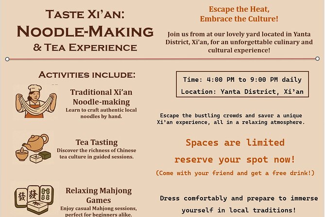 Xi'an Noodle Making and Tea Tasting Experience - Tea, conversation, and a slower side of Xi’an
